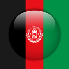 Obraz premium Afghanistan Flag Glossy Button