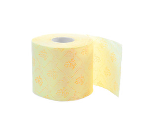 toilet paper on white