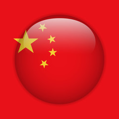 China Flag Glossy Button