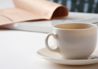 laptop and a cup of tea