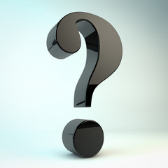 Question mark 3d rendering