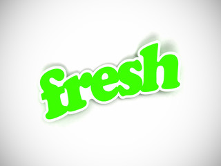 fresh sticker grün 3D auf weiß