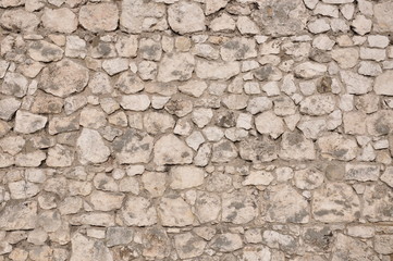 Stone wall background, old limestone