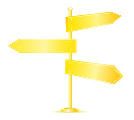 Obraz premium Golden Direction Road Signs