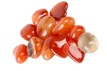 Polished orange striped agate  collection