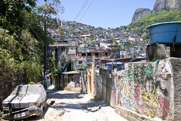 Papier Peint photo Copacabana, Rio de Janeiro, Brésil Favela della Rocinha,Rio de Janeiro
