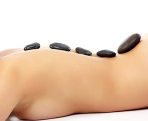 Attractive woman getting spa treatment