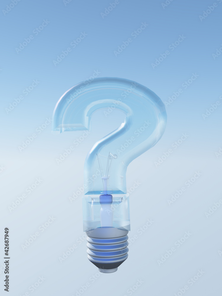 Poster Question Shaped Light Bulb