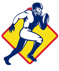 American Quarterback Football Player Running