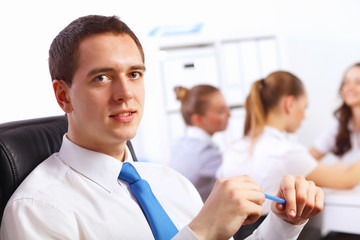 Young businessmen working in the office