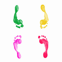 Prints of human feet