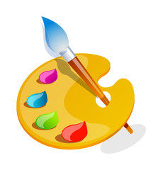 vector icon palette and brush