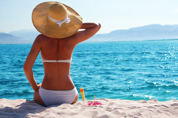 woman resting on the beach