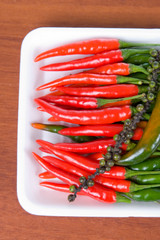 Green and red chili pepper