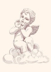 angel or cupid isolated