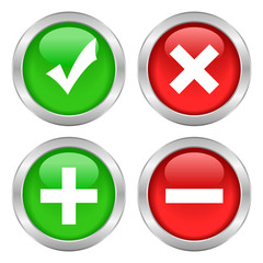 Obraz premium Permission buttons set, vector illustration