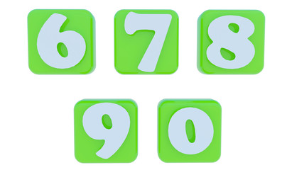 Numeric in color square cube