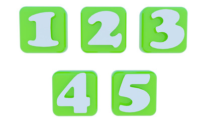 Numeric in color square cube