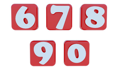 Numeric in color square cube