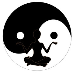 yin yang symbol and Yoga