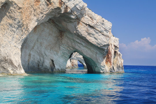 Fototapeta Blue caves on Zakynthos island, Greece