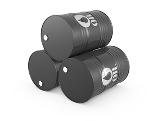 Pyramid of three oil barrels