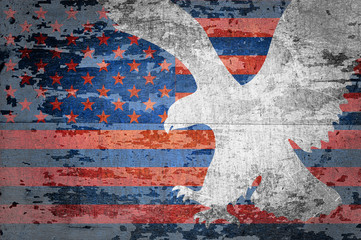 Grunge textured of USA flag for USA Independence Day