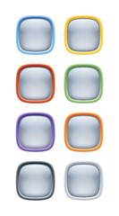 Squared Glossy Plastic And Metal Button Set