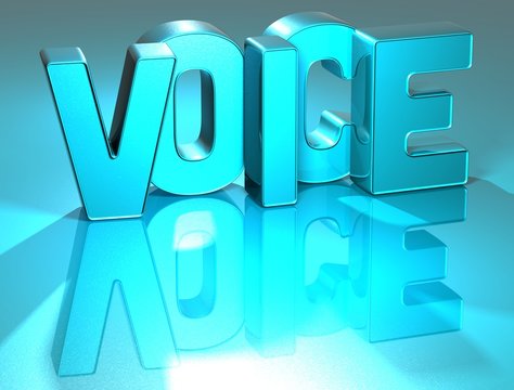 3D Voice Blue Text