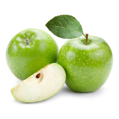 Green apples isolated