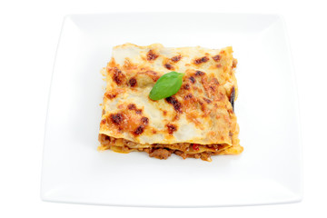Portion of lasagna