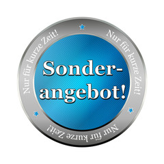 sonderangebot blue metallic button, icon