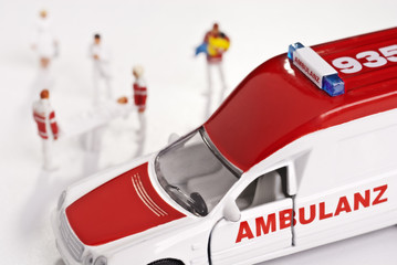 Krankenwagen und Sanitäter