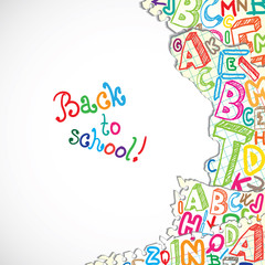 Background made of papers with colorful letters