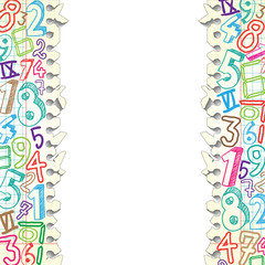 Background made of papers with colorful numbers