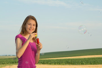 Young girl smiling