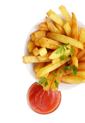French fries with ketchup