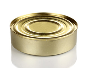 Tin can isolated on white