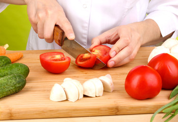 Chopping food ingredients