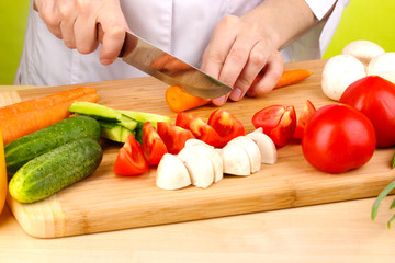 Chopping food ingredients