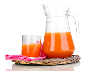Grapefruit juice and grapefruit isolated on white