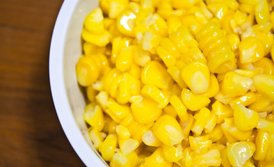 boiled corn in a white bowl