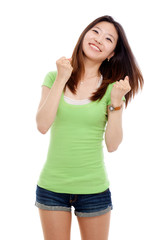 Fototapeta premium Young happy Asian woman.