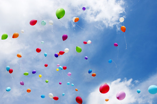 Luftballons, toy balloons, Copy space