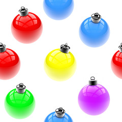 Seamless pattern of Christmas colored baubles