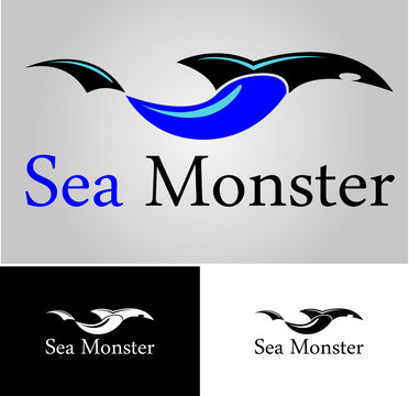 sea monster logo template
