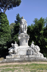 Fototapeta na wymiar Rome Villa Borghese Goethe Denkmal