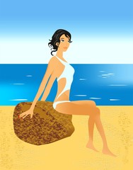 dziewczyna na plaży © klatki