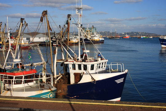 trawlers in Brixham harbour