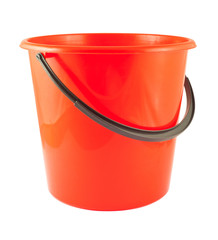Red plastic bucket